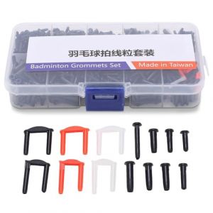 Agatige &OElig;illets de Badminton, 1 Bo&icirc;te D'&oelig;illets Universels pour Raquette Badminton avec Oeillets de Raquette Seau Double Oeillet Double Clou Outils de Protection des Cordes Raquette de Badminton (YuchooesEU, neuf)