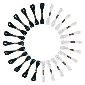 SJBAUTYO Fils Bracelet Brésilien, Lot de 12 fils à broder noirs et blancs, Fil a Broder, pour point de croix - En coton - Pour travaux manuels, bracelets d'amitié,8m (JJSC TRADING SARL--, neuf)
