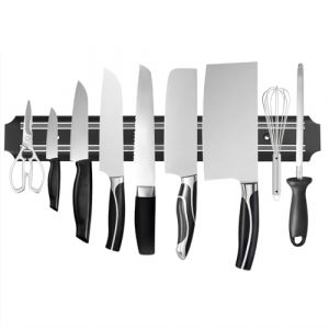 Porte-couteaux magnétique de 38,1 cm, bande magnétique de rangement pour couteaux, porte-couteaux, barre à couteaux, porte-ustensiles de cuisine, porte-outils, support magnétique multifonction (38 cm) (Junzhichi Technology, neuf)