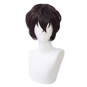 Perruque Cosplay,Perruque de Cosplay Bungo Stray Dogs Dazai Osamu,Short Anime Perruque,avec Filet de Cheveux Gratuit,Halloween Costume Cosplay,pour Fête Carnaval Noël(Color:Brun) (ZouPingPengQiJianZhuGongChengYouXianGongSis, neuf)