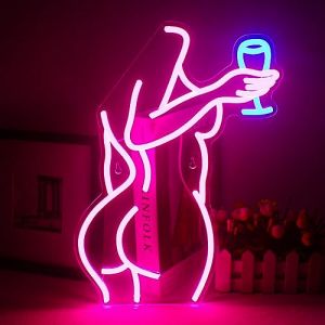 Signe N&eacute;on Femme Dos Rose Lumineux N&eacute;on Led Signe N&eacute;on Sexy Femme Lumi&egrave;re Rose Allum&eacute;e pour D&eacute;coration de Chambre Bar Grotte d'Homme Caf&eacute; D&eacute;coration Murale pour D&eacute;corations de F&ecirc;te (Ineonlife, neuf)