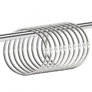 HOMEJOY 10 pi&egrave;ces 80 mm grand m&eacute;tal polyvalent porte-cl&eacute;s &agrave; d&eacute;gagement rapide avec crochet pour rideau de douche Hagig serviette pour v&ecirc;tements serviette de bain argent (MSL-EU, neuf)