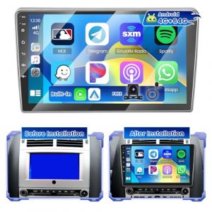 Hikity 4G+64G Autoradio Android 15 pour Peugeot 407 2004-2008 avec écran Tactile de 9 Pouces, Radio 2 DIN avec sans Fil Carplay Android Auto Radio FM/RDS BT GPS WiFi SWC Mirror Link+ Caméra + MIC (carsecure, neuf)