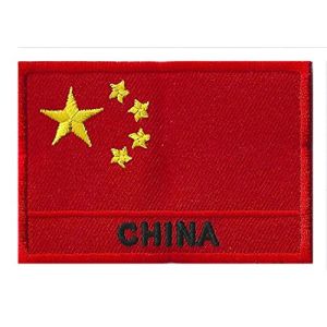 &Eacute;cusson Patche Drapeau Chine Chinois R&eacute;p Pop Patch Brod&eacute; A Coudre (Naga.Hitam, neuf)