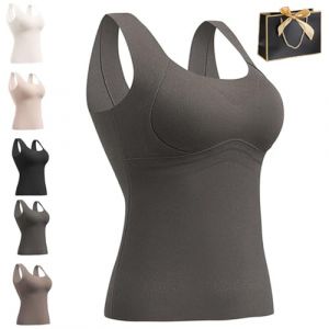 Welfaries D&eacute;bardeur thermique pour femme avec soutien-gorge int&eacute;gr&eacute;, d&eacute;bardeur d'hiver &eacute;pais et chaud sculptant en sablier avec soutien-gorge (taille L, gris) (Yuhai E-commerce, neuf)