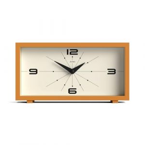 JONES CLOCKS® Odeon Horloge de Bureau | Design rectangulaire Moderne | Jaune Moutarde | Look rétro élégant pour étagère, Table, Manteau de cheminée ou Chevet (Newgate World Ltd, neuf)