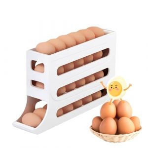 Rangement &agrave; &oelig;ufs,Support &agrave; &oelig;ufs,Rangement Oeuf Frigo Distributeur,Boite a oeufs,Distributeur D'&oelig;ufs Pour R&eacute;frig&eacute;rateur,Distributeur Oeufs,Organisateur d'oeufs,Porte &OElig;ufs (Blanc) (Jiahuade, neuf)