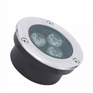 GUODDM Projecteur sous-Marin Encastr - Lumi&egrave;re LED Submersible, Projecteur sous-Marin Encastr&eacute; Ultra Fin, Projecteurs De Sol Ext&eacute;rieurs 3W pour Terrasse De Jardin, &Eacute;tanche IP68(Warm,220V) (MEISHI MEIKE, neuf)