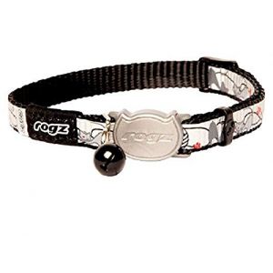 Reflectocat Rogz Collier pour Chat avec Boucle d&eacute;tachable et visibilit&eacute; Nocturne Noir (Skirmantas, neuf)