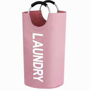 Sosayet Panier à linge pliable, 90L Panier à Linge avec poignée, Sac à Linge en Tissu Oxford, Corbeille à Linge portable, collecteur de bouteilles - Rose (MASSA JACOPO  S.R.L., neuf)