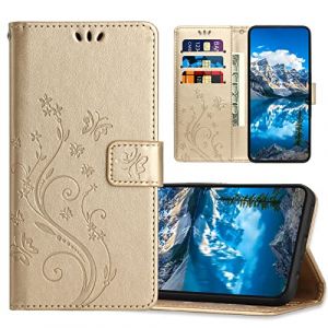 JZASES Coque pour iPhone SE 2022 / iPhone SE 2020 / iPhone 8 / iPhone 7, Housse en Cuir PU avec Fonction de Support, Etui à Rabat Portefeuille Coque Compatible avec iPhone SE 2022/2020, Or (JZhou Store, neuf)