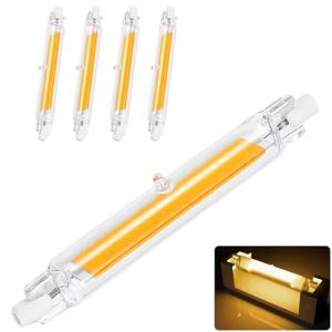 Ampoules R7S LED 78mm,Ampoule LED Dimmable,LED R7S 78mm 10W Équivalent à Ampoule Halogène 78mm 100W, Sans Scintillement,Blanc Chaud 3000K 1000LM,AC 220-240V,Éclairage à Faisceau 360°, Lot de 4 (Hsientpe EU, neuf)