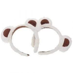 Alipis 2 Pièces Serre-tête Ours Peluche Blanc Accessoire Costume Halloween et Noël Bandeau Élastique Confortable pour Femmes Garçon Fille et Adultes Oreilles Moelleuses et Antidérapantes (Calloway Pagan, neuf)