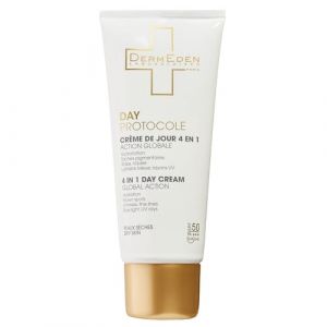 Laboratoires DermEden - Crème de jour 50 ml peaux sèches SPF 50-4 actions en 1-Protection intégrale contre méfaits de la lumière-Anti-taches, Anti-inflammation et Réhydratante- Fabrication Française (JBGCH, neuf)