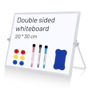 Tableau Blanc Effacable Utilisation Double Face Whiteboard Tableau Blanc Effacable Magnetique Portable Tableau Blanc Adapté Aux Bureaux, à L'Enseignement à Domicile, Aux éColes, Etc. (20 x 30 cm) (Kaishanni Store, neuf)