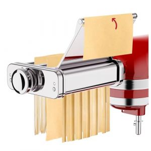 COFUN Acier Inoxydable Accessoires Machine &agrave; P&acirc;tes pour KitchenAid, 3 en 1 Accessoire Laminoir pour KitchenAid Robot P&acirc;tissier, Incl. Coupe-Spaghetti & Fettuccine, Rouleau Feuille &agrave; P&acirc;tes, Guide p&acirc;tes (Kitchen Cofun-EU, neuf)