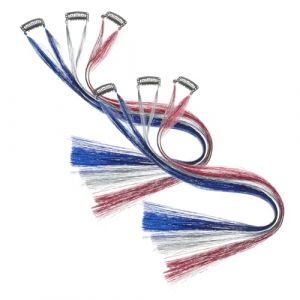 VICASKY 6 Pièces Guirlandes De Cheveux à Reflets Kit De Mèches Brillantes Extensions Pour Cheveux Avec Paillettes Mèches à Tresser Pour Femmes (Micanties, neuf)