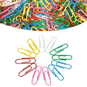 Lot de 500 Trombones bureau, 28mm/33mm/50mm Trombone Color&eacute;, M&eacute;tal Paperclip avec Rev&ecirc;tement en Plastique,Color&eacute; Papier Clips pour bureau, &eacute;cole, papeterie, documents, grands trombone trombones (Glaser Bernd, neuf)