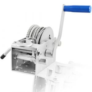 Husar Winch Treuil Manuel 3300 lbs 1496 kg, Corde En Acier longueur 8 m&egrave;tres, fabriqu&eacute; en acier inoxydable, frein &agrave; cliquet, simple effet, pour bateaux, remorques, industrie (HUSAR WINCH, neuf)