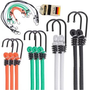 INTAKO Tendeurs Élastique avec Crochets - Lot de 10, 8mm 35kg de Charge Maximale - Tendeur Élastique Résistant, Sandow pour Vélo - Moto et Bâches (INTAKO, neuf)