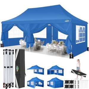 COBIZI Tonnelle Pliable 3x6m, Tonnelle de Jardin 3x6m, Étanche et Stable - avec 6 Panneaux latéraux, UV50+, Toit surélevé et Sac de Transport - pour Jardin, fête, Festival, Mariage (Qiopes, neuf)