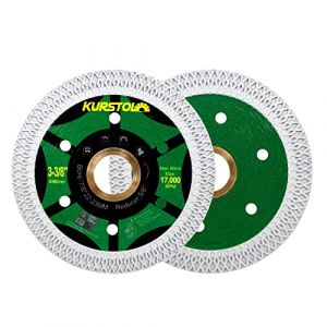 KURSTOL Disque Diamant pour Carrelage - 2 x 85mm Disques &agrave; Tron&ccedil;onner Diamant&eacute;s Ultra Fin pour Porcelaine, carrelage, c&eacute;ramique, marbre, granit, avec 22.23-15.875mm Al&eacute;sage (YZKS TOOLS, neuf)