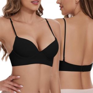 G&eacute;n&eacute;rique Soutien Gorge Dos Nu Invisible Soutien Gorge Push Up pour Femme Deep V Soutien Gorge sans Armature Brassiere Dos Bas en U Soutien Gorge Dos Transparent Soutiens-gorge (OKrjhu, neuf)