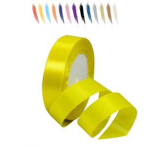20mm Jaune Citron Ruban Satin pour Emballage Des Cadeaux,23 mètres Polyester Rubans pour Bouquets,Ballon,Couture,Nœuds,Gâteau,Satin Ruban Roll pour Décoration de Mariage/Anniversaire/Noël/Fête (Salty-Doggie, neuf)