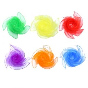 WeddHuis 6 Pièces Tissus de Jonglage Tissus de Danse Tissus de Mariage Ensemble de Tissus Chiffon Performance Tissus de Danse pour Activités de Fête (60×60 cm) (Couleurs Gradientes) (UAB LIDMIBI LT, neuf)