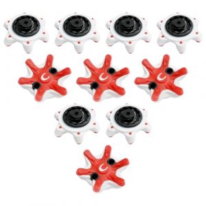 DOKRIN Crampons golf,Lot de 10 pointes de rechange rouges pour chaussures de golf et accessoires pour plus de traction, de stabilité et de confort (IOANA BEST CLOTHES, neuf)