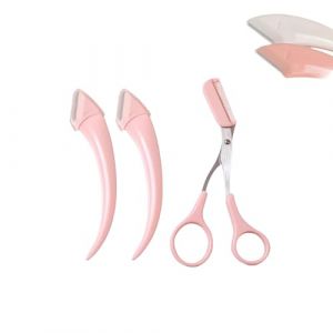 Beginner's Safety Eyebrow Razor - Stainless Steel Crescent Blade with Micro-Guard, Easy Eyebrow Shaping Women Makeup Tools for Beginners Makeup Lover (pink) (jingruojixiea, neuf)