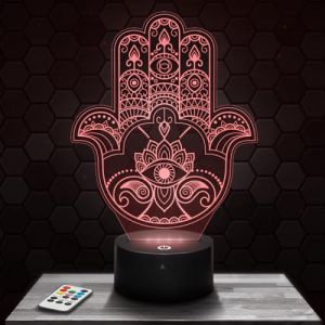 Lampe de chevet Main de Fatma/Hamsa Religion décoration Islam Coran. Idée cadeau homme femme objet Main de Fatma/Hamsa Religion veilleuse adulte déco chambre. Idee cadeau noel homme femme original TOP (Lampephoto-fr, neuf)