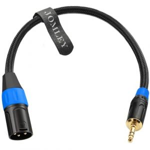 JOMLEY Câble équilibré 3,5 mm vers XLR, Adaptateur de câble XLR mâle vers mini jack 3,5 mm (1/8 pouces) Mono pour ordinateur portable, haut-parleur, mélangeur - 0,3 mètre (JOMLEY-EU, neuf)