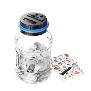 MOMMED Tirelire pour Enfants et Adultes, Tirelire Electronique pour Pièces de Monnaie, Tirelire Compteur avec Écran LCD, Tirelire 1.8L Prend en Charge Les Pièces en Euros (ATB LTD, neuf)