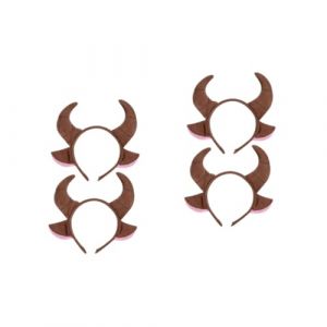 TINEASUR 4 Pièces bandeau animaux bandeau de cornes de taureau bandeaux de cosplay d'animaux deguisement halloween costume halloween cheveux de corne pour cosplay coiffe d'oreilles en corne (Sauxi, neuf)