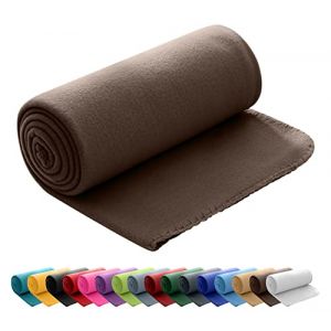 Couverture polaire 130 x 170 cm, plaid, couverture, couvre-lit, rose, rouge, orange, gris, marron, écru (blanc) et gris, Polyester, marron, 130 x 170 cm (wometo GmbH, neuf)