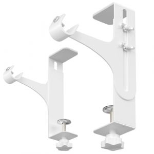 Support Tringle Rideaux sans Percage - Accroche Rideau sans Per&ccedil;age, Support Tringle Coffre Volet Roulant pour une Hauteur de 14 &agrave; 25 cm, Blanc, Pack de 2 (Home Dafone, neuf)