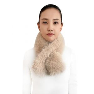 Lina & Lily &Eacute;charpe Col Femme Hiver avec Fente en Fausse Fourrure Poils Longs (Beige) (Eisen-scarf, neuf)
