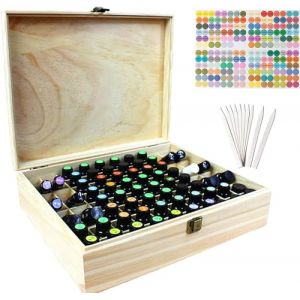 JasCherry Boite Rangement Huiles Essentielles (68 Bouteilles), Boîte en Bois pour Organisateur d'huile Essentielle pour Huile Parfumée et Accessoires (IdealForYouStoreDirect, neuf)