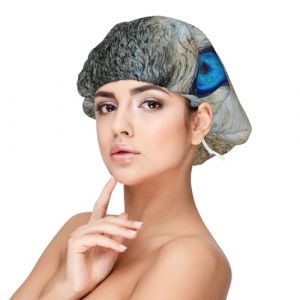 Imprimé loup aux yeux bleus,Bonnet de nuit en satin pour adulte - Bonnet de nuit élastique pour femme, couvre-cheveux de nuit (lfjshop, neuf)