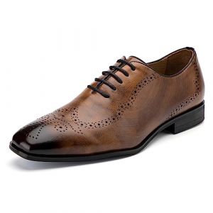 MEIJIANA Homme Oxfords Chaussure Homme Ville Cuir Business Chaussures à Lacets ete Chaussure Homme Mariage, Marron-4, 43 EU (10 UK) (MEIJIANA STORE, neuf)