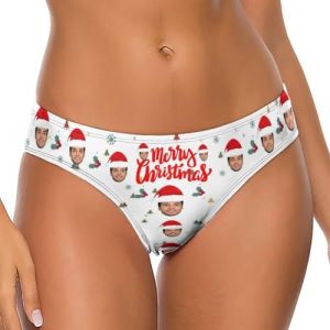 Naispanda Culotte de Bikini Femme Personnalis&eacute;e avec Photo Visage Culotte de Bikini Femme personnalis&eacute;e Culotte Sexy Personnalis&eacute;e avec Photo pour Femme &Eacute;pouse Petite Amie &agrave; la Saint-Valentin No&euml;l (tuoqingkeji, neuf)