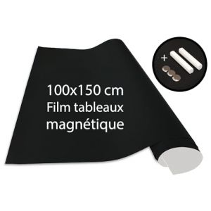 Cuadros Lifestyle Film tableau 100x150 cm | Film tableau vinyle magnétique et autocollant | Tableau magnétique | Film magnétique | craie + aimants inclus | Noir (cuadros-lifestyle, neuf)