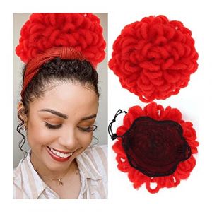 Postiche en Chignon Désordonné pour Femme Chignon synthétique bouclé cordon queue de cheval extensible brosse à cheveux pince chignon tresse chignon pince à cheveux for les femmes noires cordon chigno (wuwuwucc, neuf)
