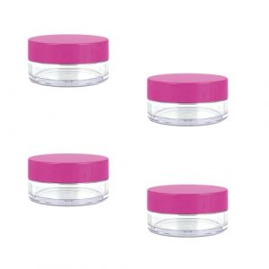Contenants Cosmétiques, 4 Pièces Pots D'échantillons de Voyage, Petite Pots Ronds Clairs Vides, Mini Pots Cosmétiques Vide, pour Crème, Échantillons, Poudre, Baume à Lèvres (FYACCD EU, neuf)