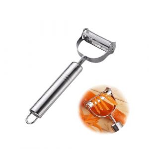 2 Pièces Éplucheur en acier inoxydable pour fruits et légumes, Coupe-Juliennes, Éplucheur Légumes et Fruits, 3en1 Éplucheur multifonction en acier inoxydable, Coupeur de Courgette (Gobfar store, neuf)