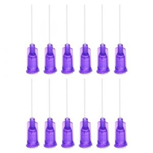 QUARKZMAN 20 Pi&egrave;ces Aiguilles de Distribution en Plastique 21G, Tube d'Aiguille en Pp de 1", Embouts Luer Lock Blunt avec Aiguille Flexible en Pp pour Pistolet &agrave; Colle, Violet Profond (QUARKZMAN, neuf)