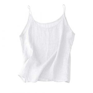 Top Hauts L&acirc;che Respirant-Tunique Femme Coton Lin T-Shirt Retro Tee Shirt Femme Grande Taille Chemise &Eacute;t&eacute; Printemps Gilet Fines Bretelles Debardeur D&eacute;contract&eacute;s Corset Leger Haut Ample Tops (Binai maoyi, neuf)