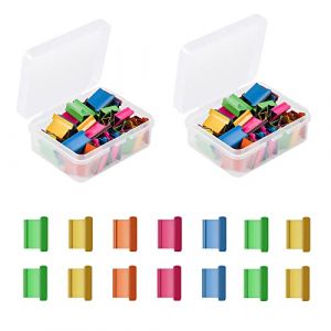 KINBOM 100Pcs Pince Reliure Inox, Pince Reliure de Recharge Pinces à Papier Bureau Clip Fonctionne avec Distributeurs Pinces pour Fixer Papier Feuilles Mobiles Bureau École à Domicile (Coloré) (Beisong, neuf)