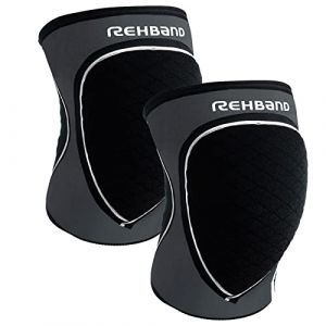Rehband Genouillères Rembourré pour le handball et le volleyball Genouillères - confortables et près du corps, protègent l'articulation du genou, Couleur:Steel Gris - 1 Paire, Taille:XS (Rehband, neuf)